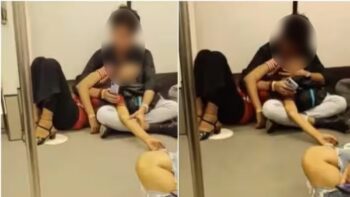 VIDEO Delhi Metro: Couple seen doing 'liplock' while sitting on the floor... Users said - CPR is giving...