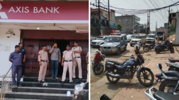 Robbery in Axis Bank: Big Breaking...! Robbery of Rs 7 crore in broad daylight in Raigarh's Axis Bank... Manager stabbed in film style and took the key VIDEO