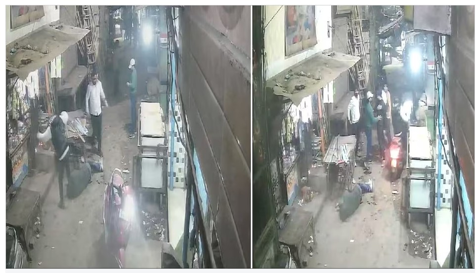 Murder in Market: The soul will tremble after seeing the CCTV footage...! A young man was shot in a crowded market, then his throat was slit with a knife... see what a shopkeeper did after that, see here