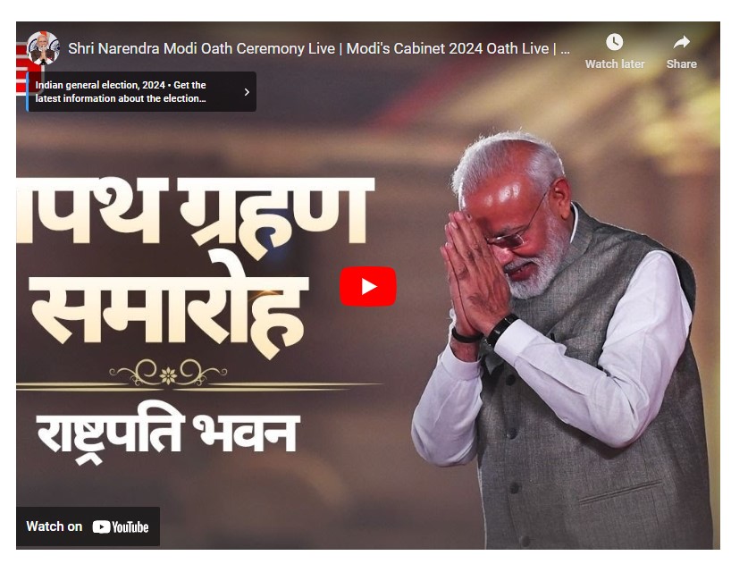 Modi Cabinet 2024 Oath Live : Narendra Modi oath ceremony live… watch here