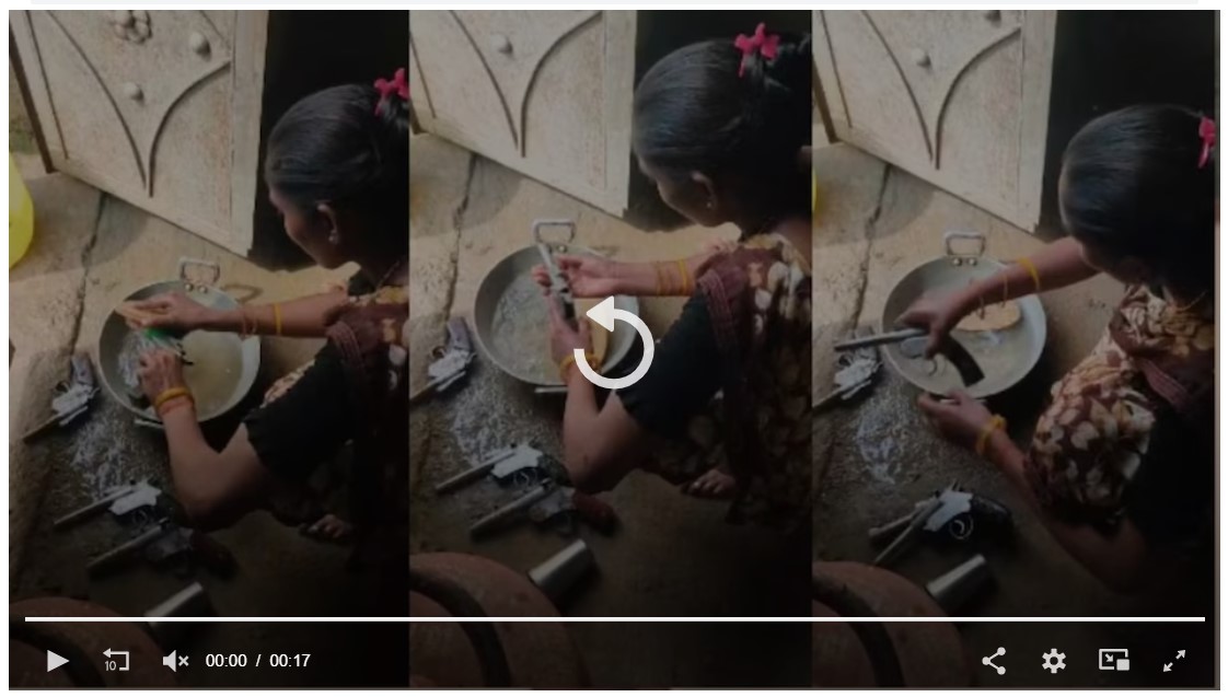 Clean the Weapon : By putting Surf Excel in the utensil, she was cleaning the 'desi katta' like a household utensil... there was a ruckus, watch the video here