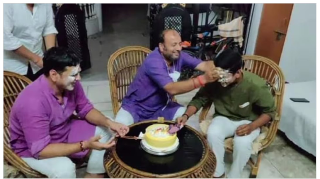 IIT-BHU: Photo of BJP MLA applying cake to gangrape accused goes viral...MLA himself reveals the truth