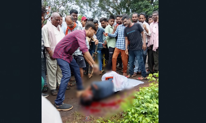 BJP Leader Murder: Big news from Bilaspur...! BJP leader murdered by attacking with an axe in a crowded market... watch the video here