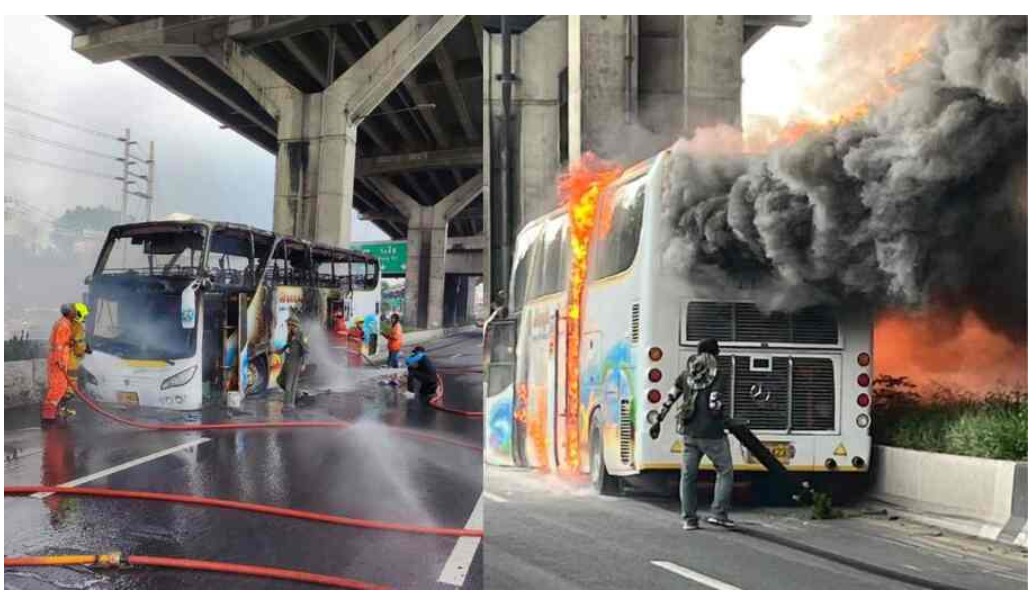 School Bus Fire: Shocking scene from the capital...! School bus on fire...25 students commit suicide...bodies of innocent children found in the bus...see the video here