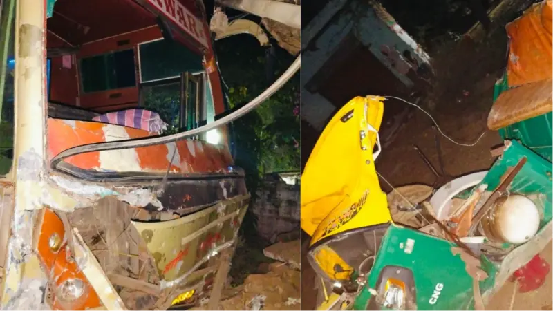 Tragic Road Accident: Terrible collision between bus and tempo…! 11 people including 8 children died