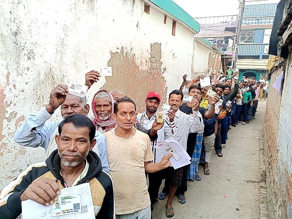 UP By Election 2024 Voting: Stones pelted at police during voting, 7 policemen suspended for checking voter ID.