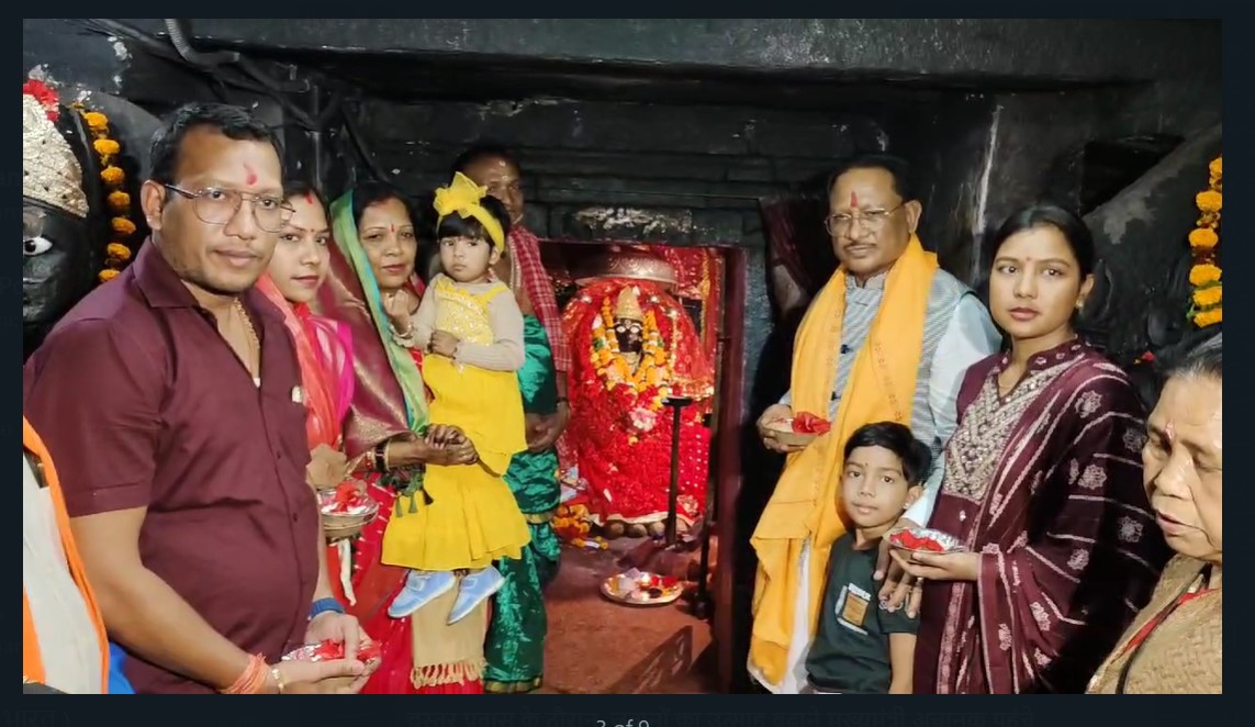 CM Vishnu Dev Say: Worshiped Danteshwari, mother of his wife...! Wished happiness and prosperity for the people of the state