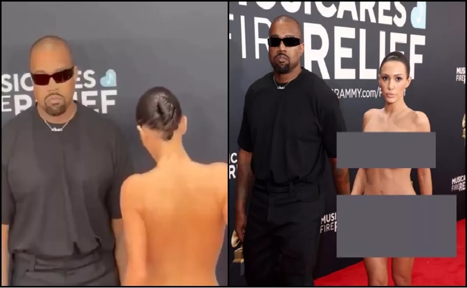 Grammy Awards 2025: Kanye West's wife arrived at Grammy without clothes...! Everyone was stunned by her nude look... watch the video here